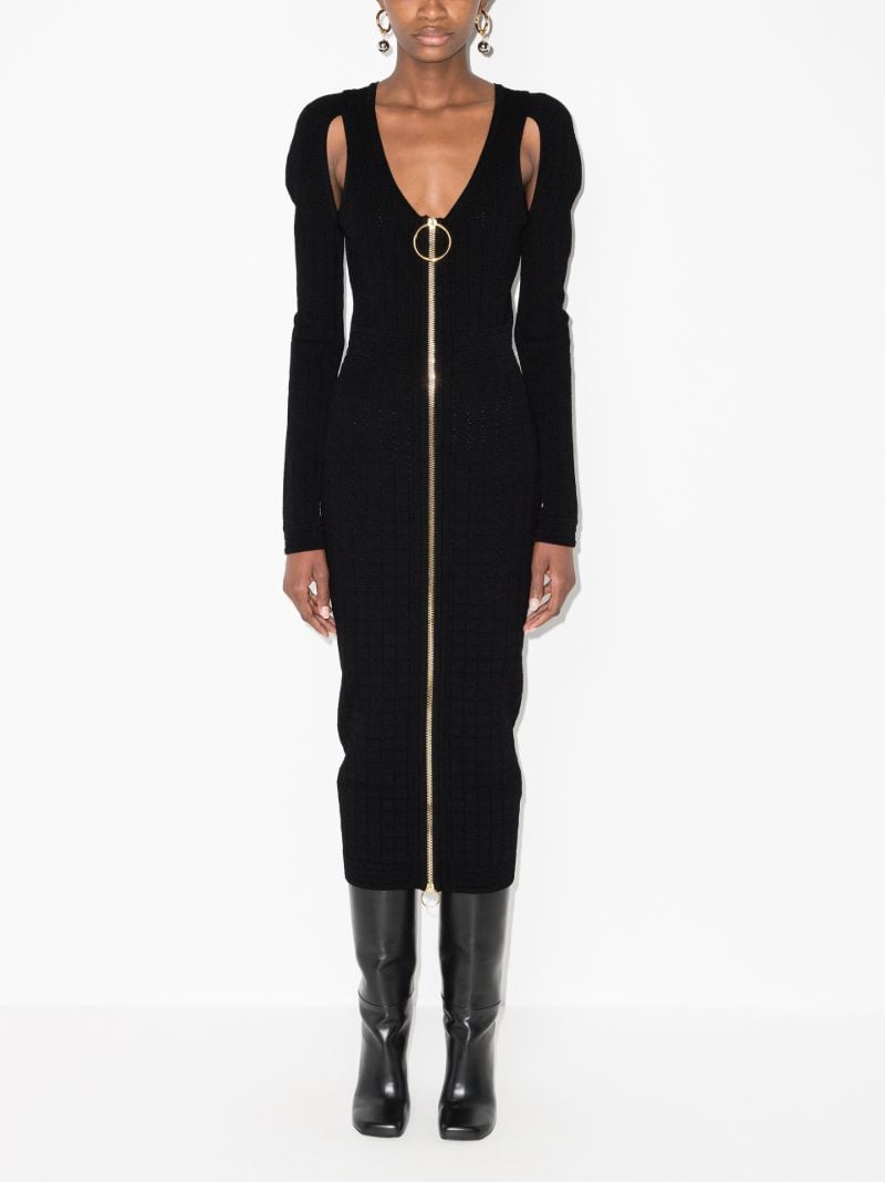 Zip Front Midi Dress