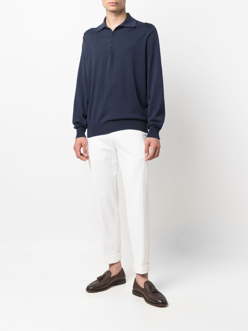 Blue Cotton Polo Shirt