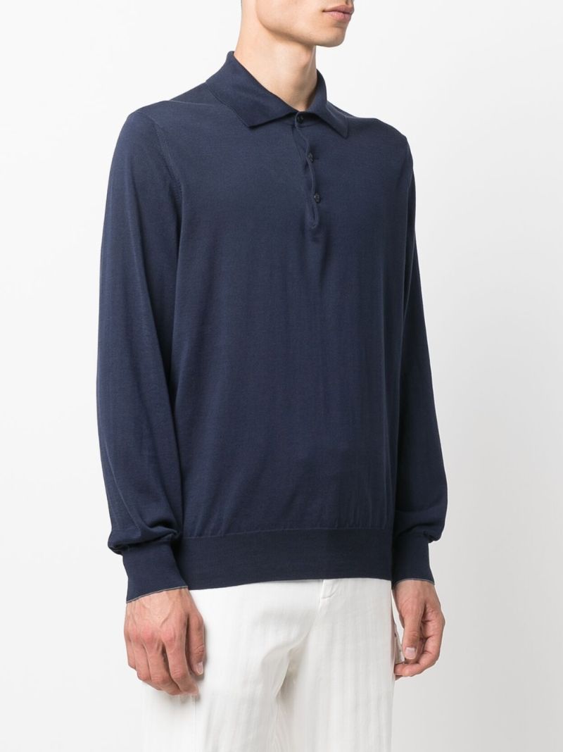 Blue Cotton Polo Shirt