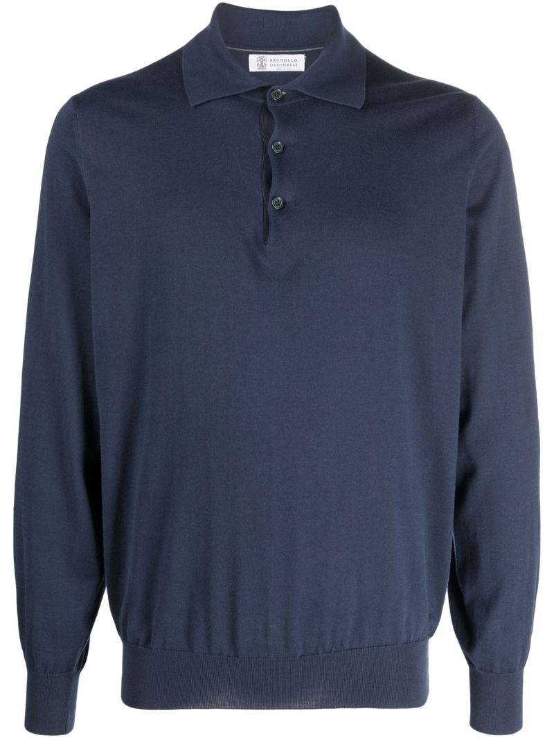 Blue Cotton Polo Shirt