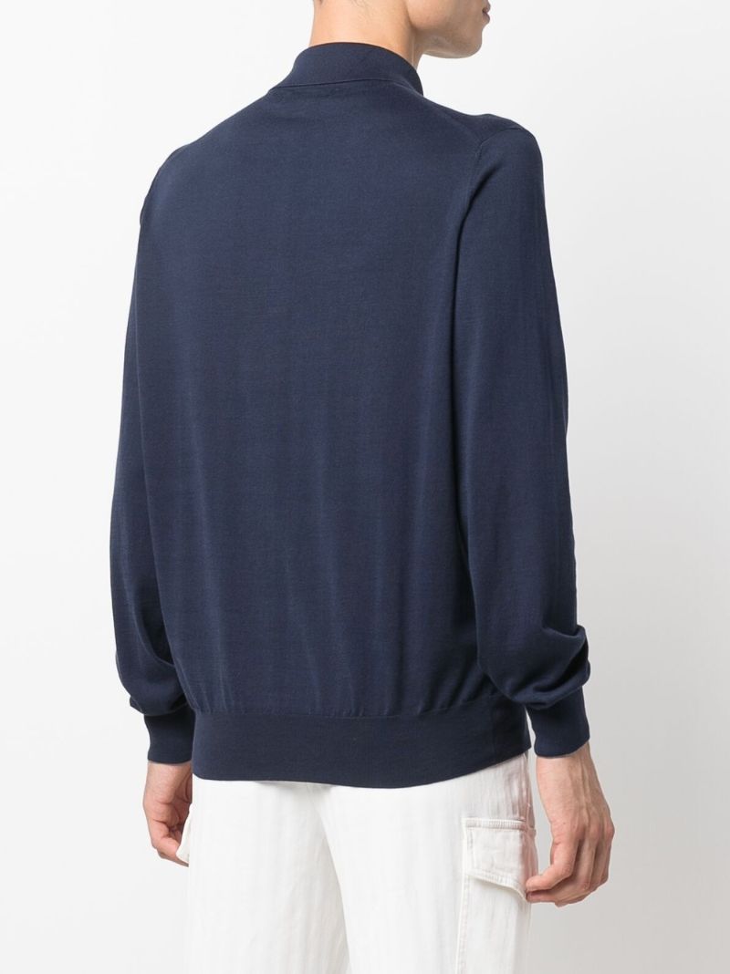 Blue Cotton Polo Shirt