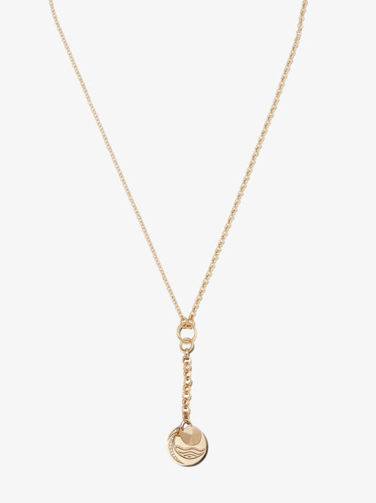 18k Yellow Gold Aquarius Baby Medallion Diamond Necklace