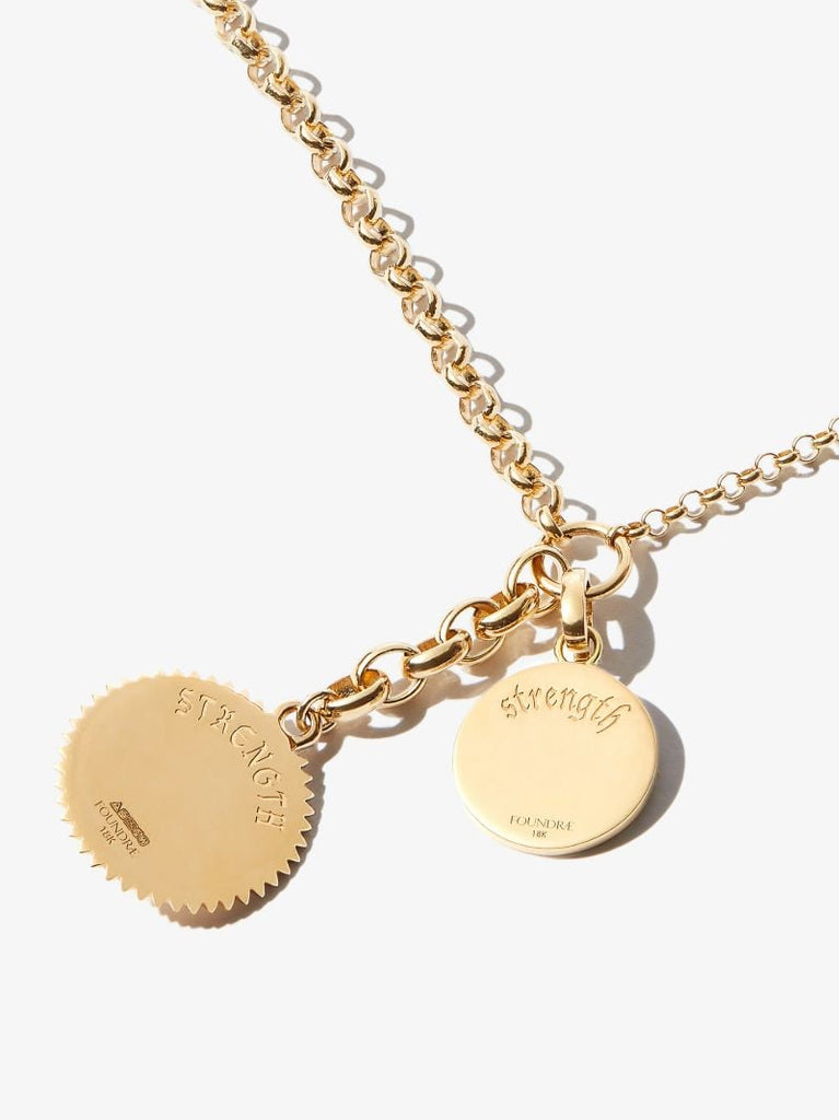 18k Yellow Gold Strength Medium Belcher Chain Diamond Necklace