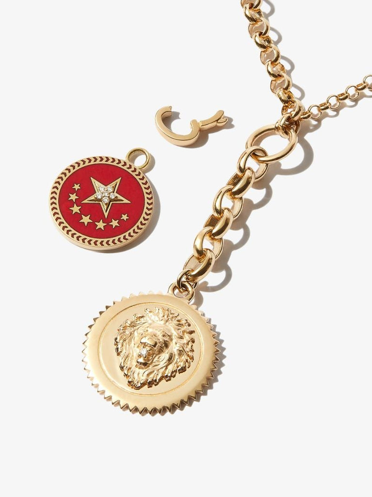 18k Yellow Gold Strength Medium Belcher Chain Diamond Necklace