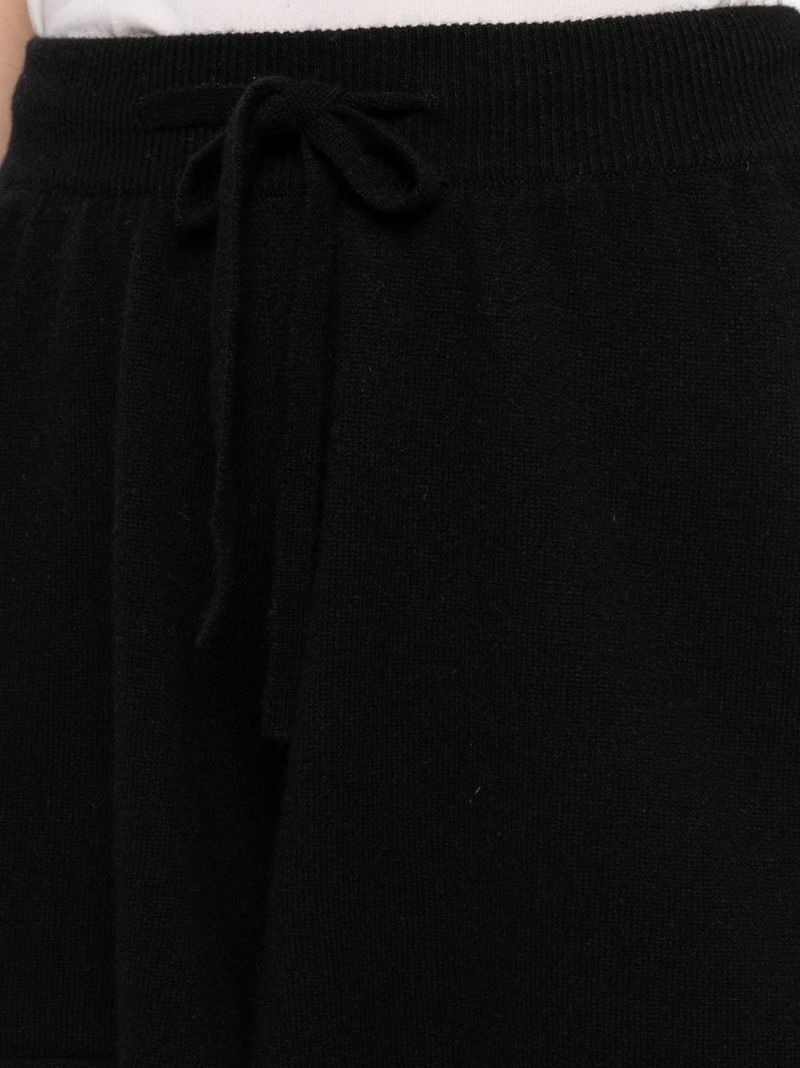 Black Knitted Drawstring Cashmere Shorts