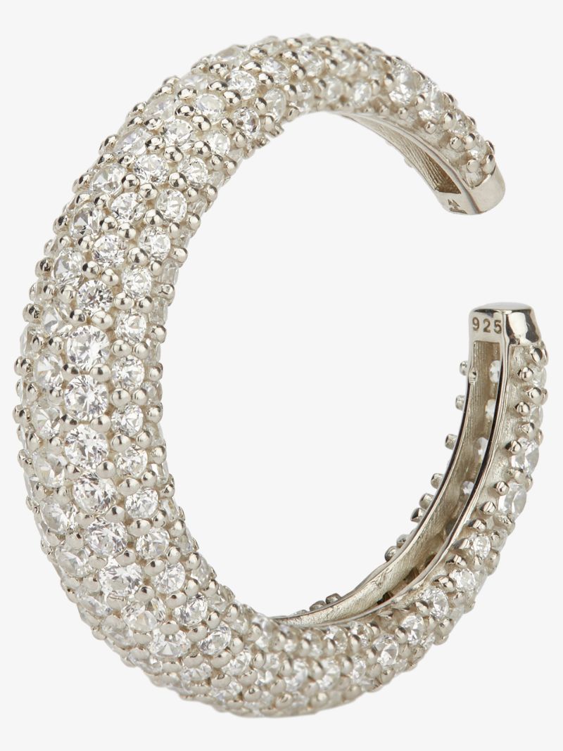 Sterling Silver Giant Crystal Ear Cuff