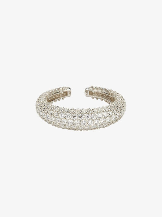 Sterling Silver Giant Crystal Ear Cuff