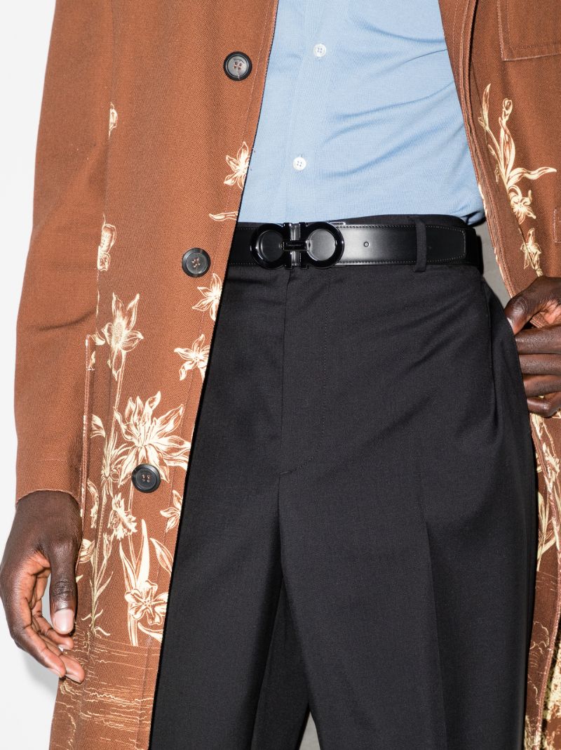 Black Gancini Leather Belt