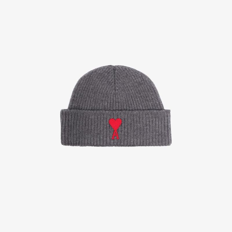 Grey Ami De Coeur Wool Beanie Hat