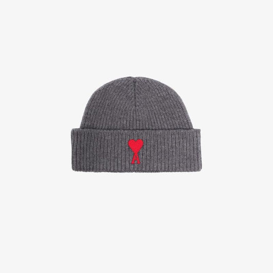 Grey Ami De Coeur Wool Beanie Hat