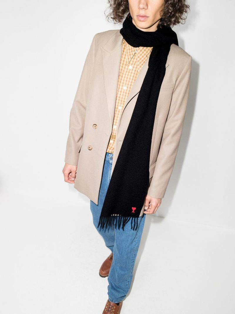 Black Ami De Coeur Wool Scarf