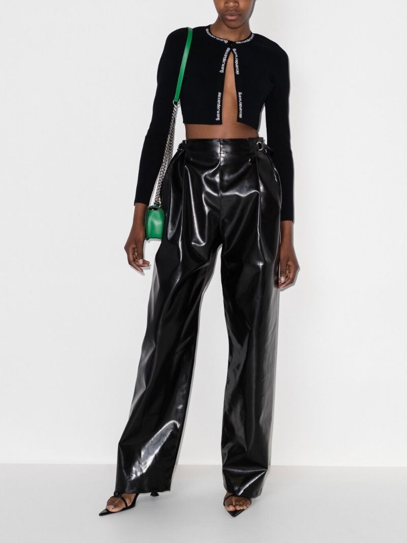 Black Logo Jacquard Trim Cropped Cardigan