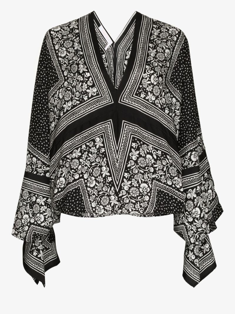 Floral-print Silk Blouse