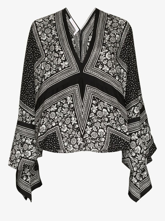 Floral-print Silk Blouse