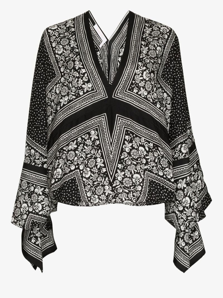 Floral-print Silk Blouse