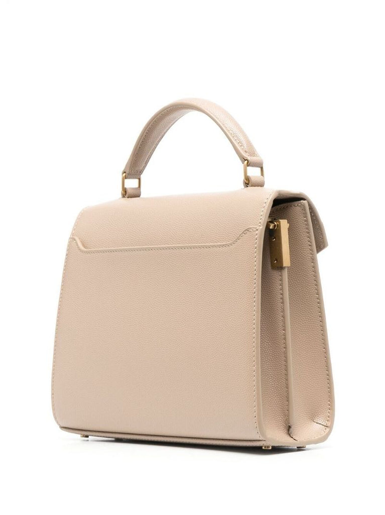 Neutral Cassandra Mini Leather Top Handle Bag