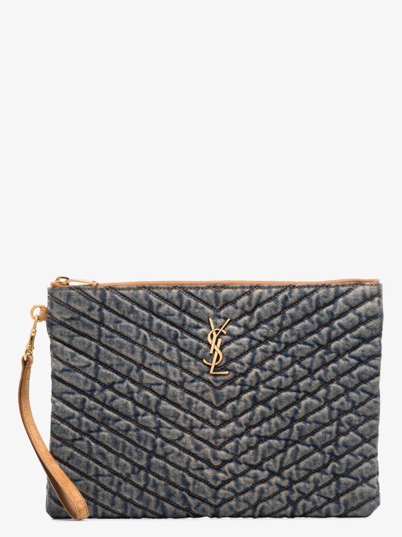 Monogram Quilted Denim Tablet Pouch