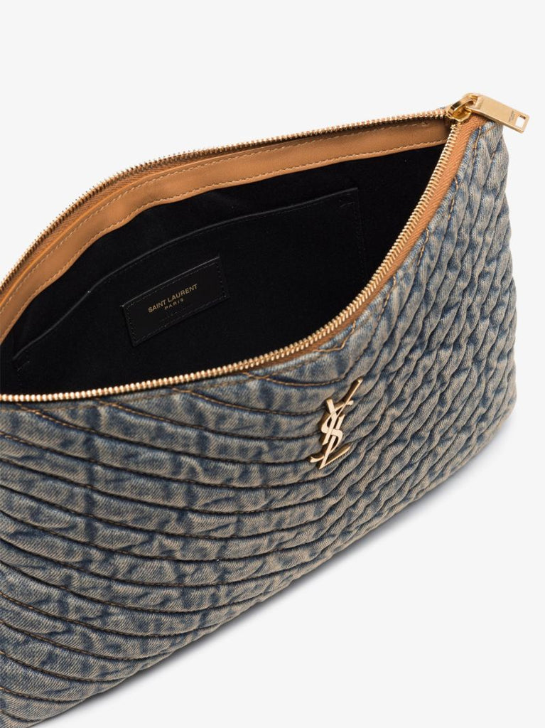 Monogram Quilted Denim Tablet Pouch
