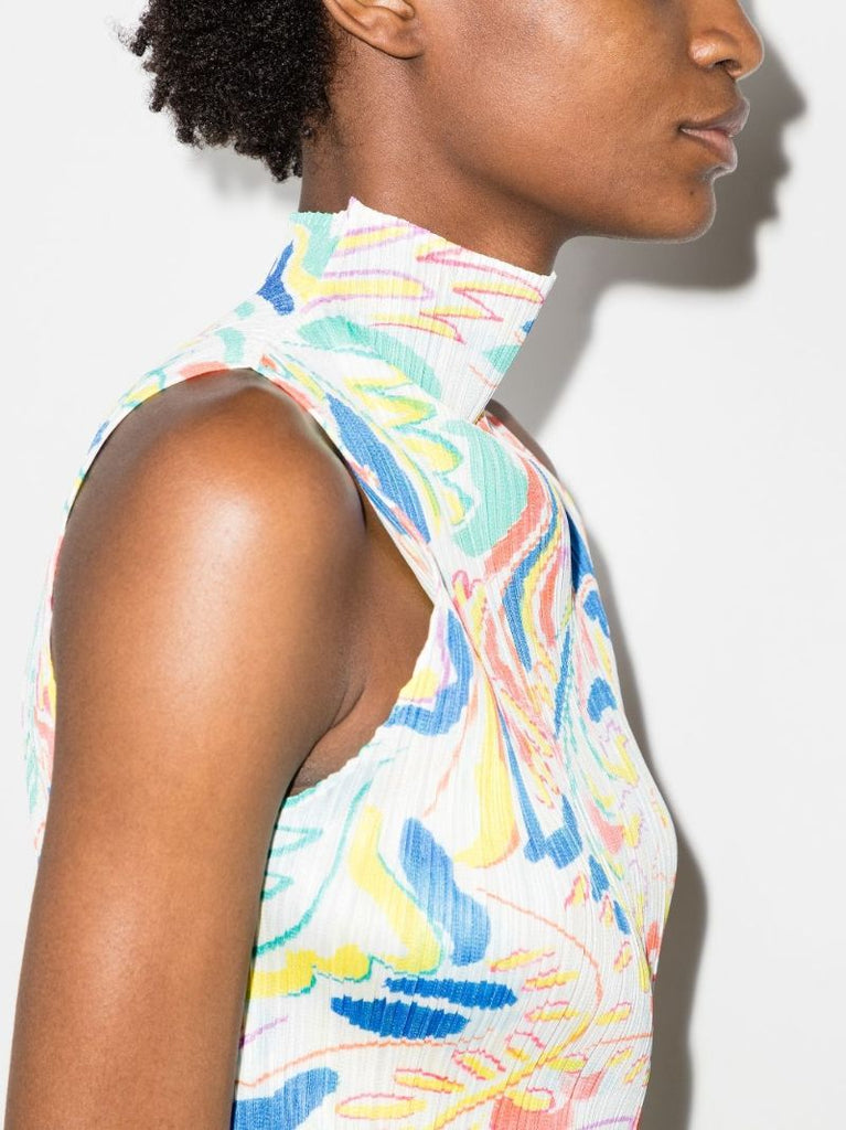 Pleat Colour-block Top