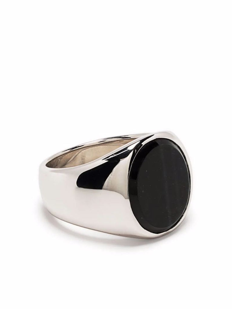 Oval Blue Hawk Eye Signet Ring