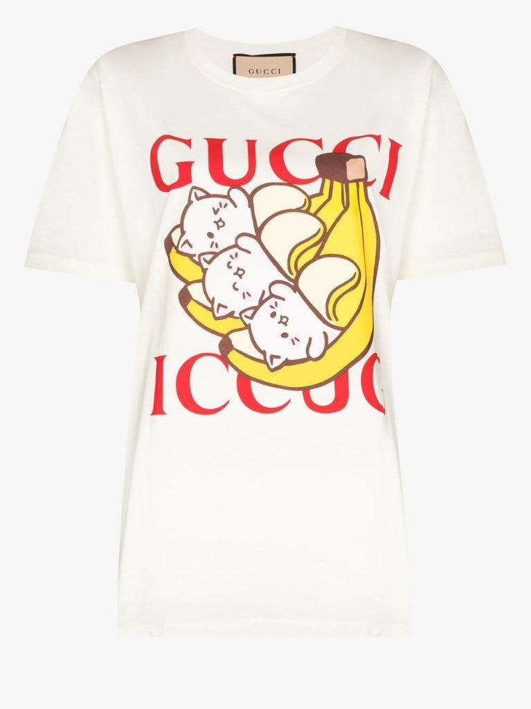 Bananya Cat Logo Print T-shirt