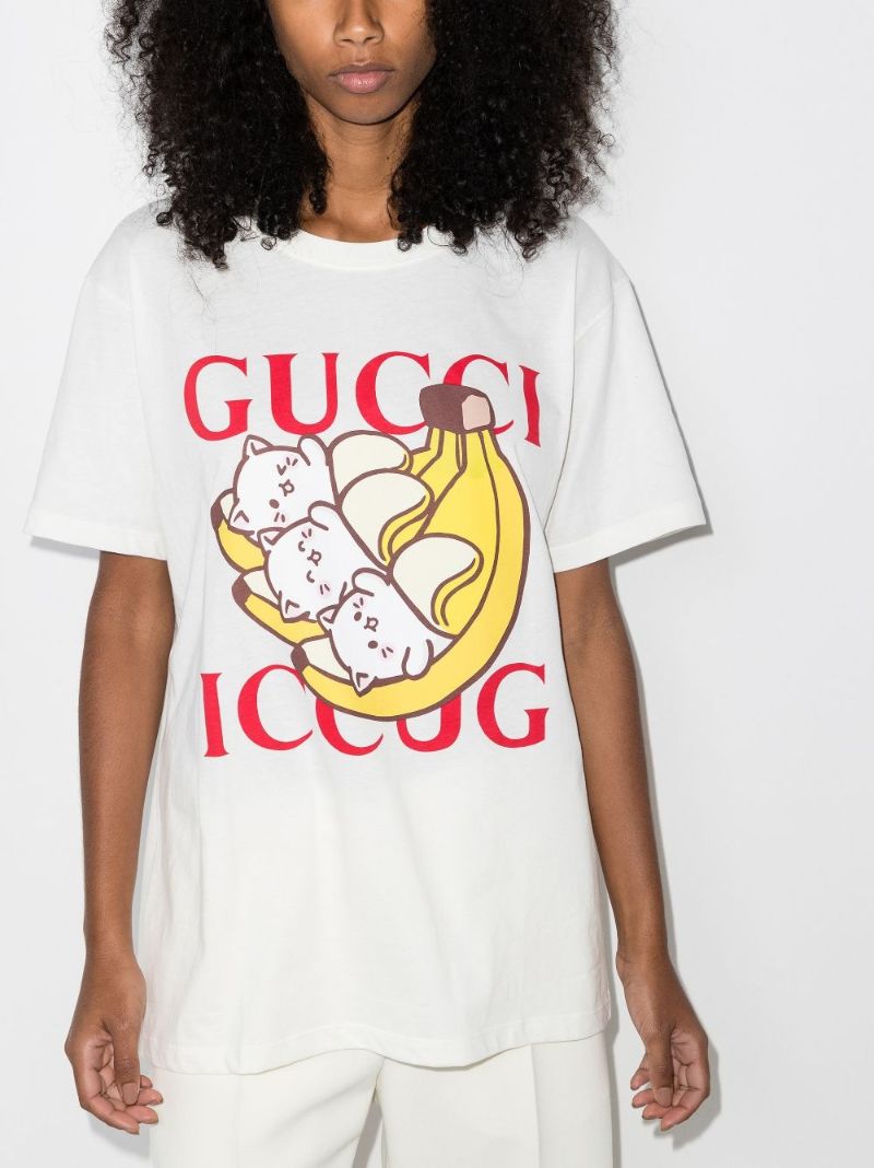 Bananya Cat Logo Print T-shirt