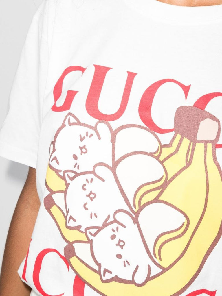 Bananya Cat Logo Print T-shirt