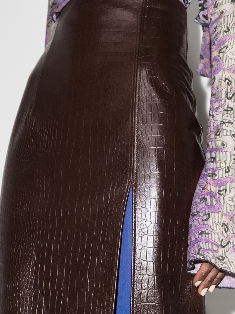 Fonda Mock Croc Leather Skirt