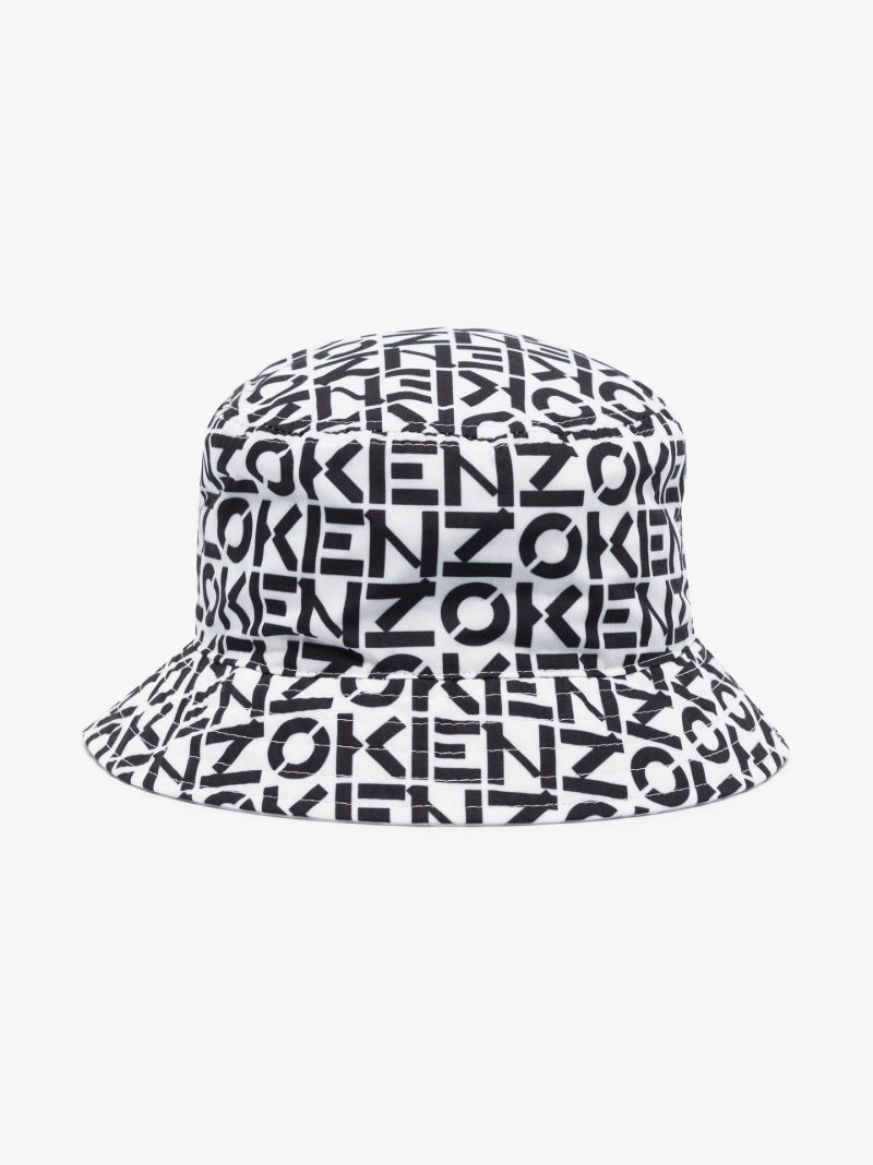 White Reversible Monogram Bucket Hat