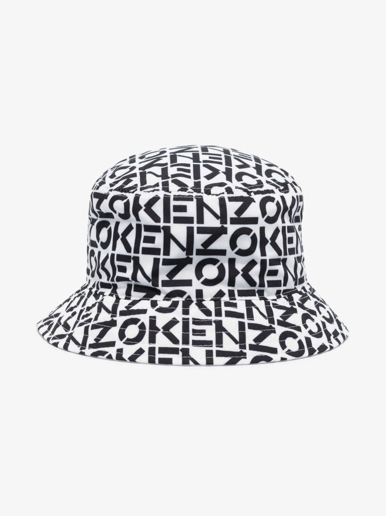 White Reversible Monogram Bucket Hat