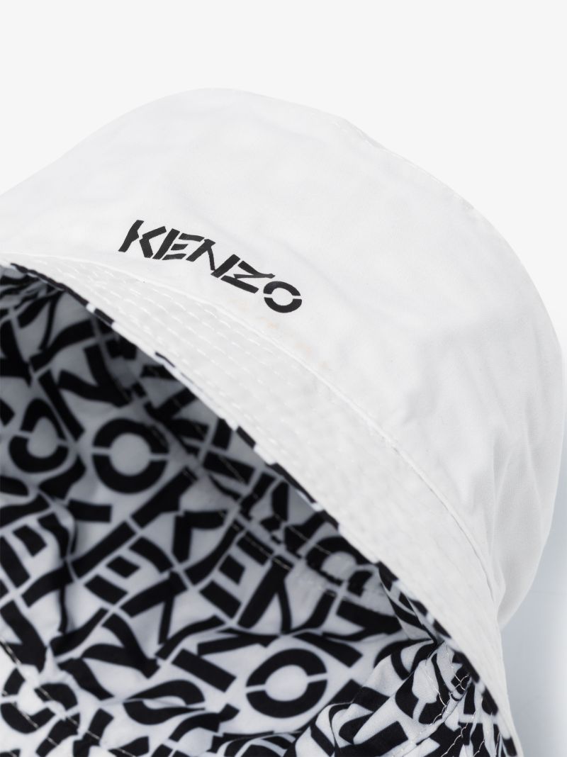 White Reversible Monogram Bucket Hat