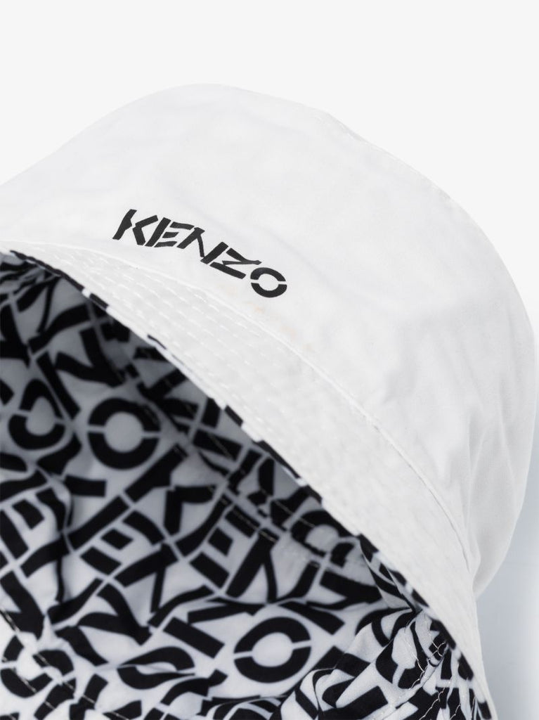 White Reversible Monogram Bucket Hat