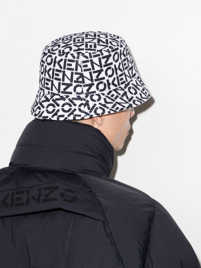 White Reversible Monogram Bucket Hat