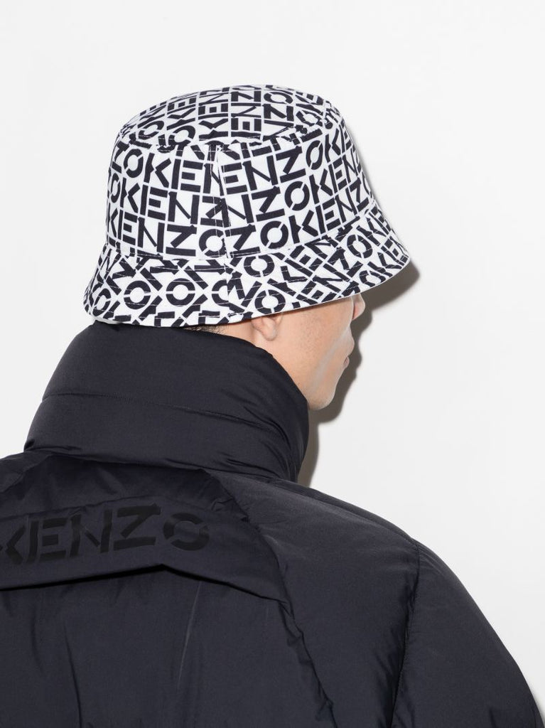 White Reversible Monogram Bucket Hat