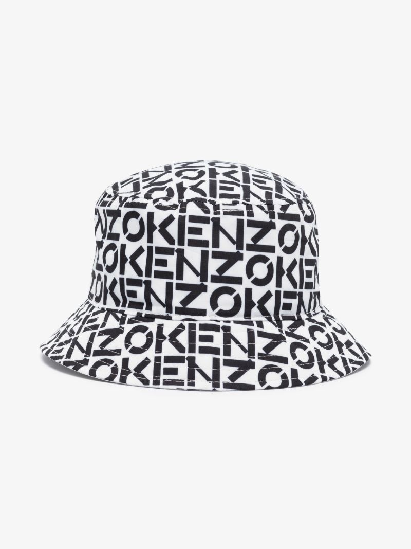 White Reversible Monogram Bucket Hat