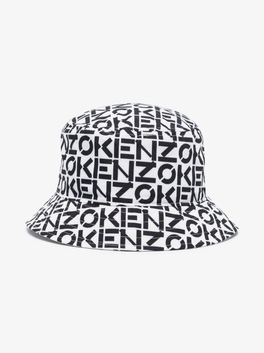White Reversible Monogram Bucket Hat