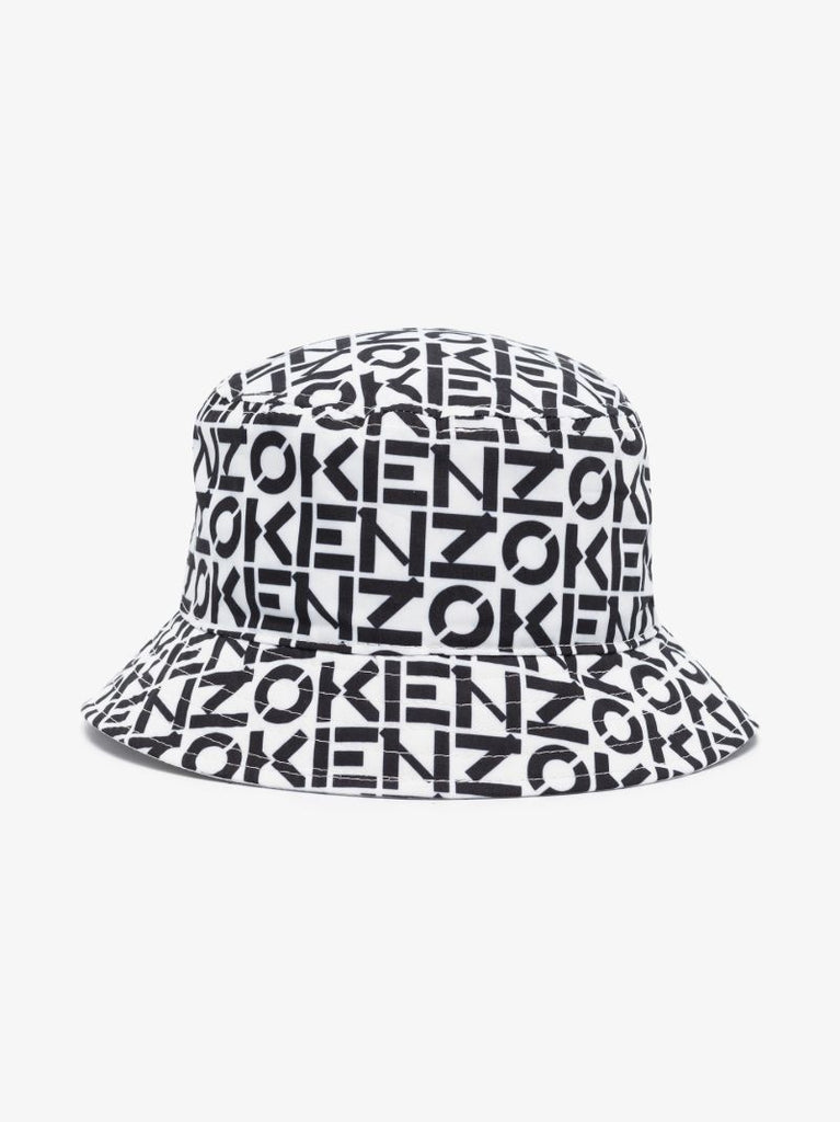 White Reversible Monogram Bucket Hat