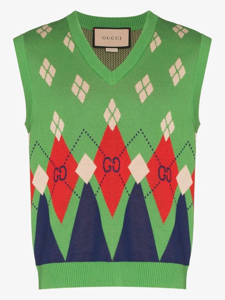 Jacquard Knit Sweater Vest