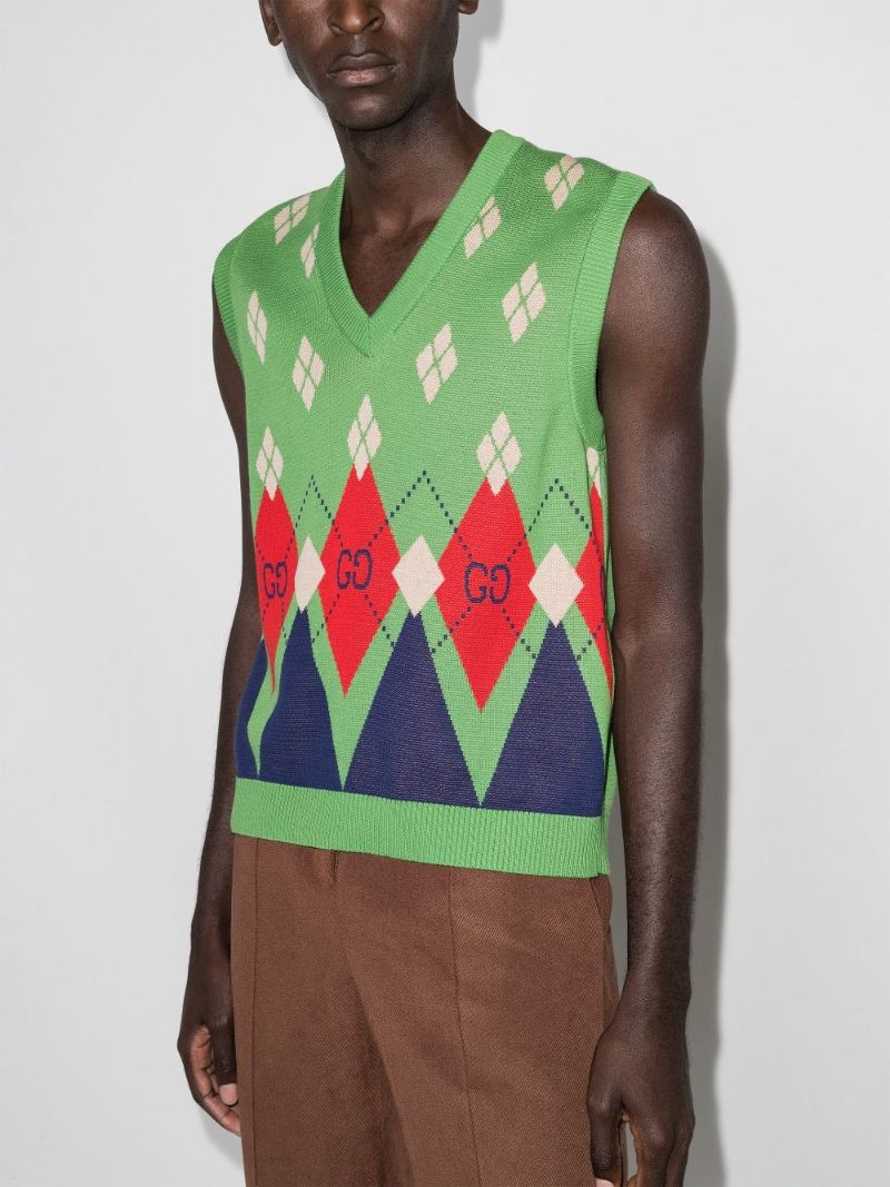 Jacquard Knit Sweater Vest
