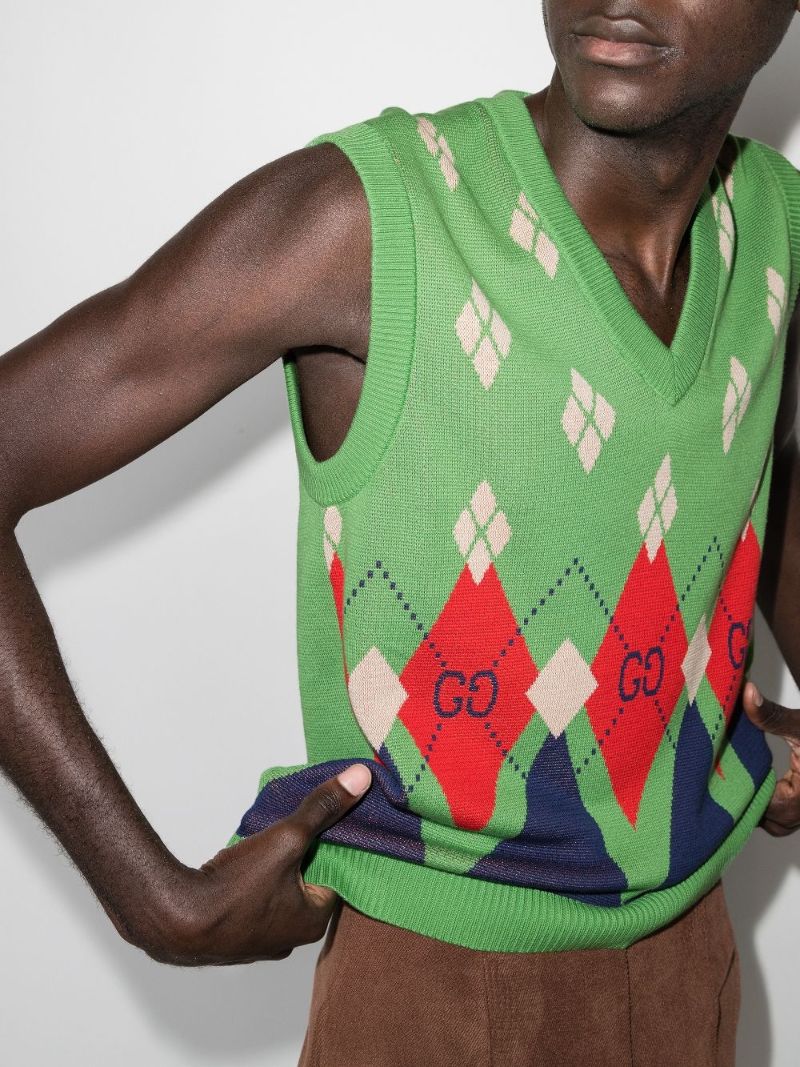Jacquard Knit Sweater Vest