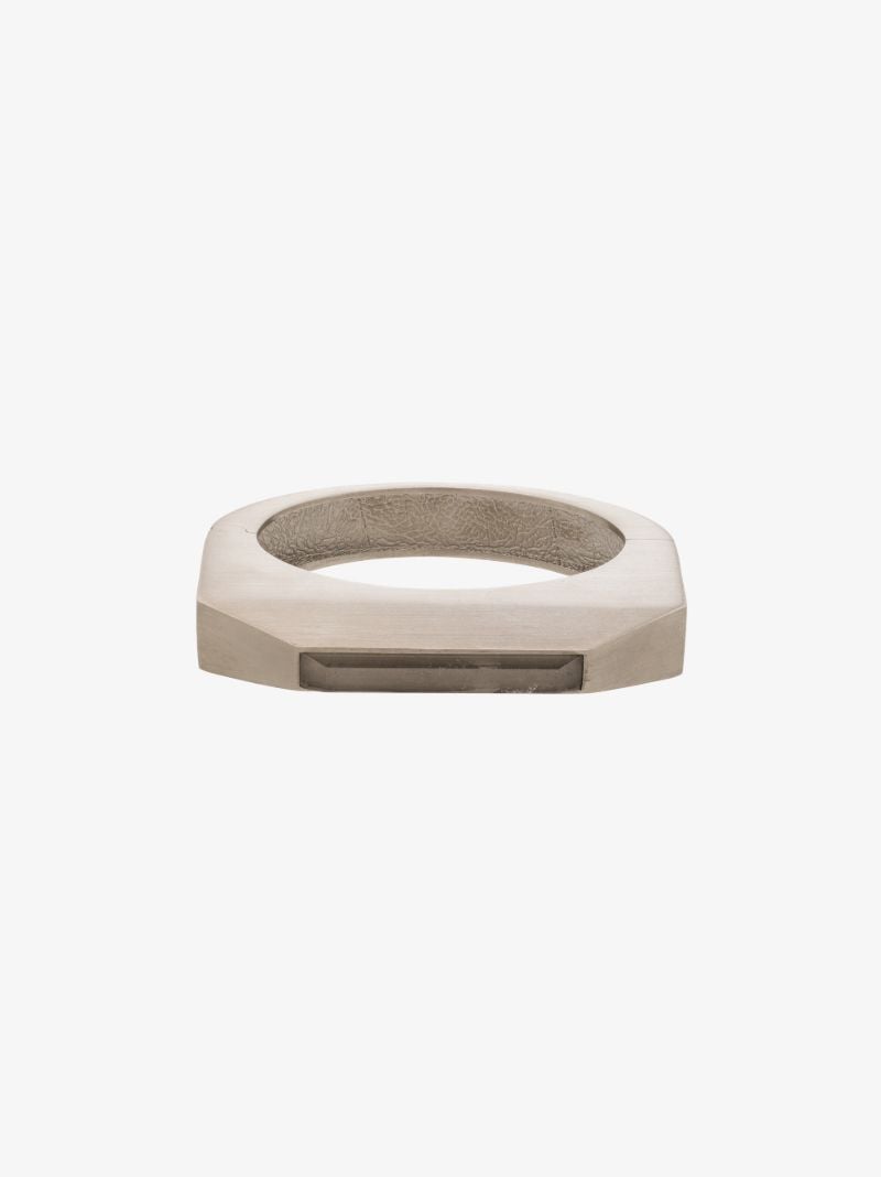 Silver Tone Bevelled Crystal Bangle Bracelet