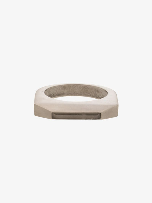 Silver Tone Bevelled Crystal Bangle Bracelet