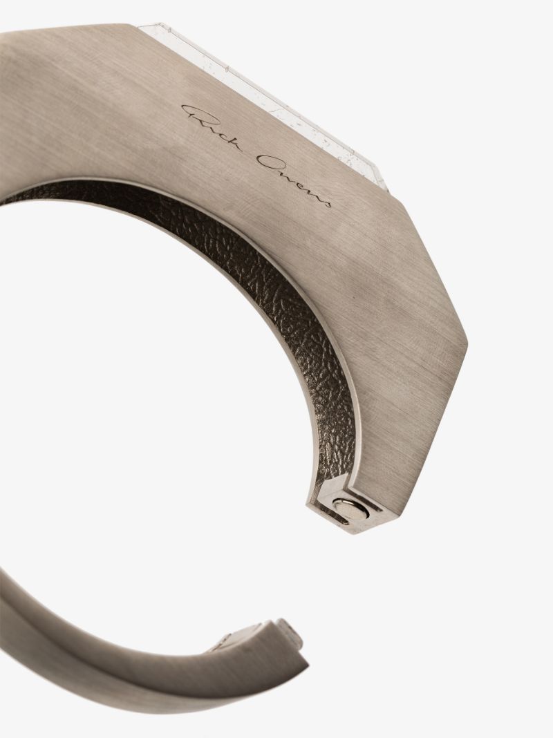 Silver Tone Bevelled Crystal Bangle Bracelet