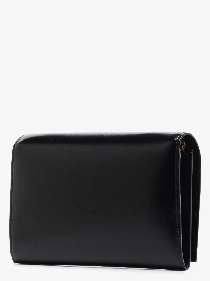Black Monogram Leather Chain Wallet