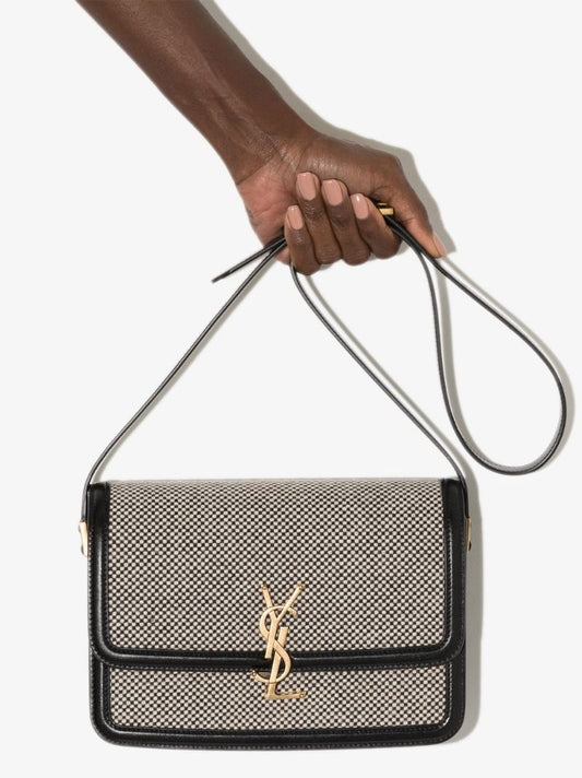 Black Solferino Woven Shoulder Bag