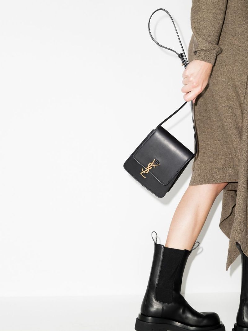 Black Kaia Small Leather Shoulder Bag
