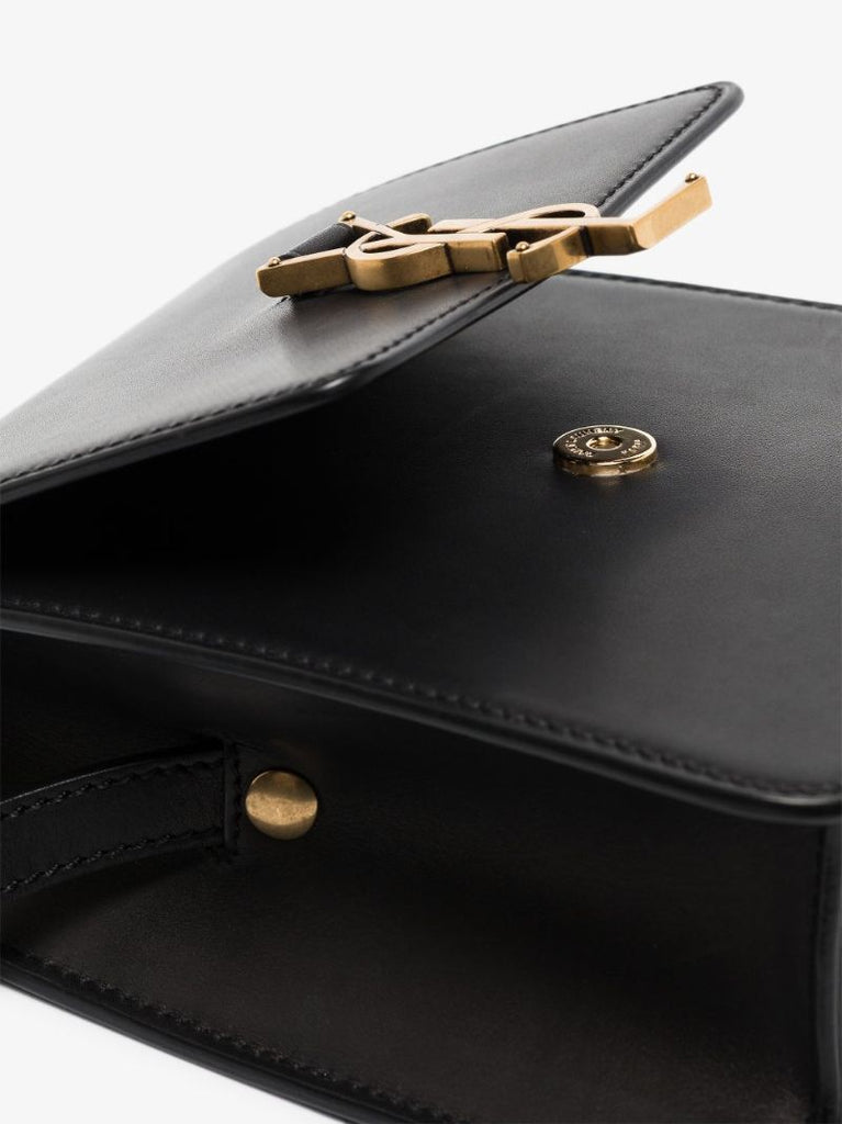 Black Kaia Small Leather Shoulder Bag