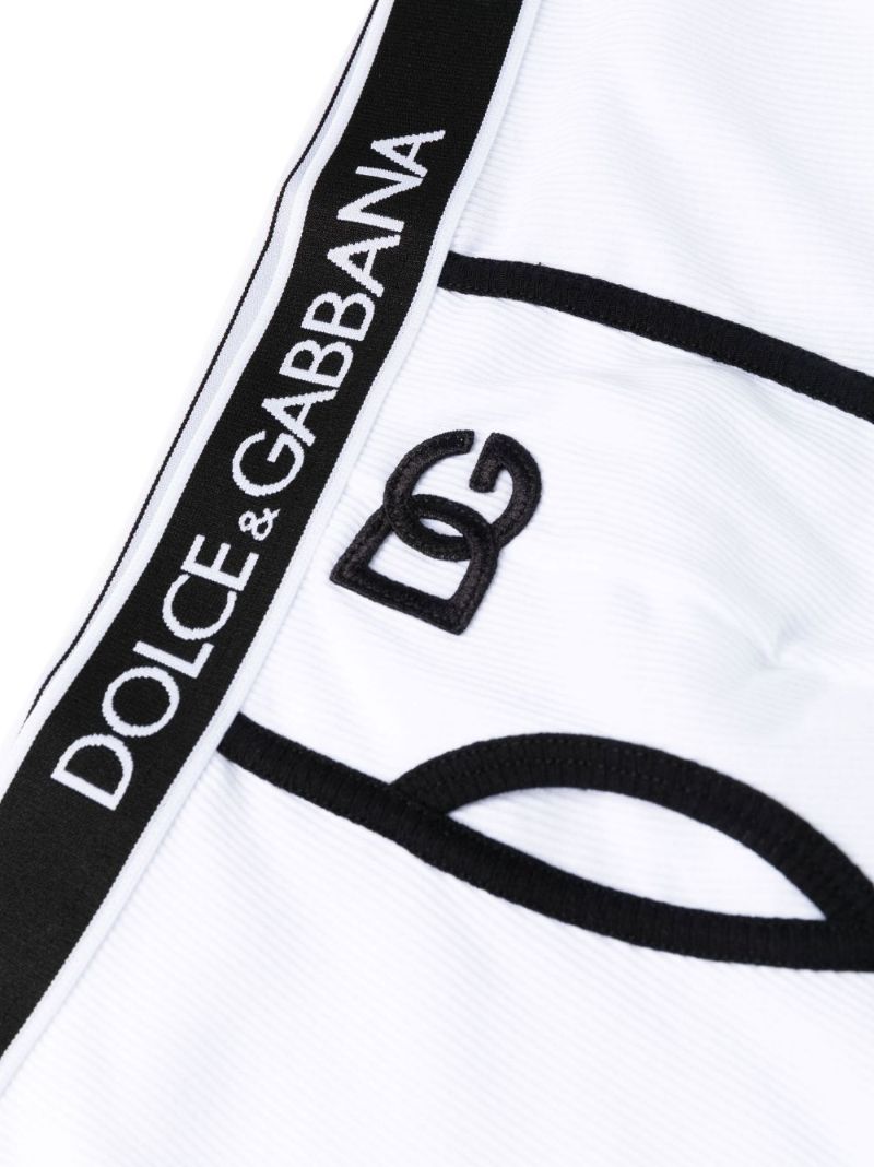 White  Dg Ribbed Cotton Boxer Briefs