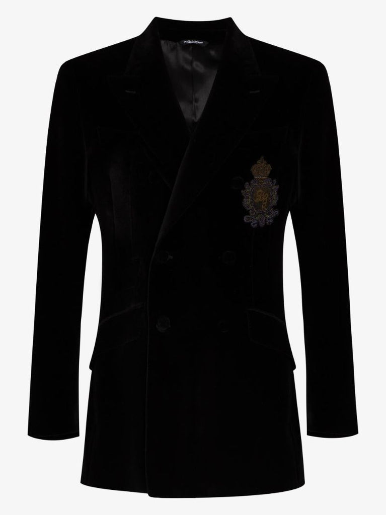 Double-breasted Velvet Blazer