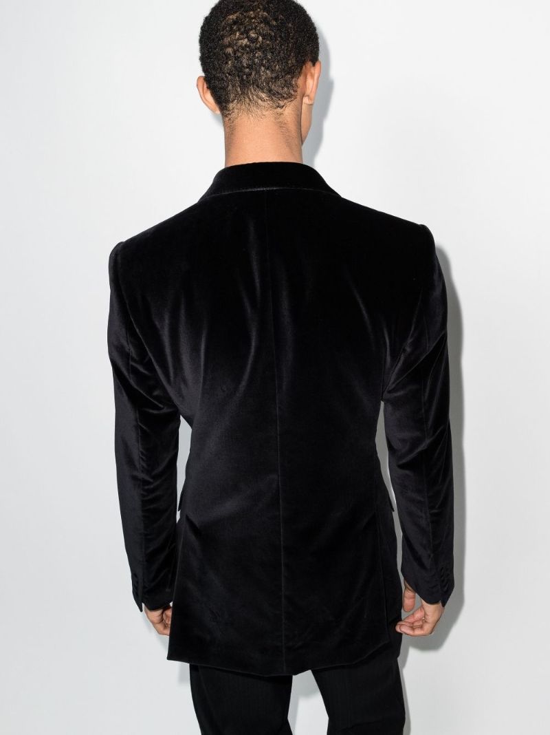 Double-breasted Velvet Blazer